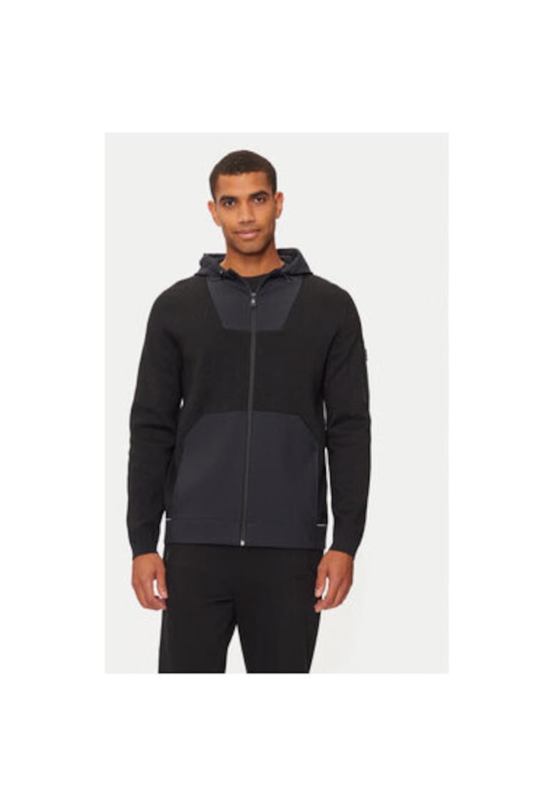 Мъжки пуловер - 304241291 - Полиестер/Вълна/Полиамид - Черен - Черен BOSS