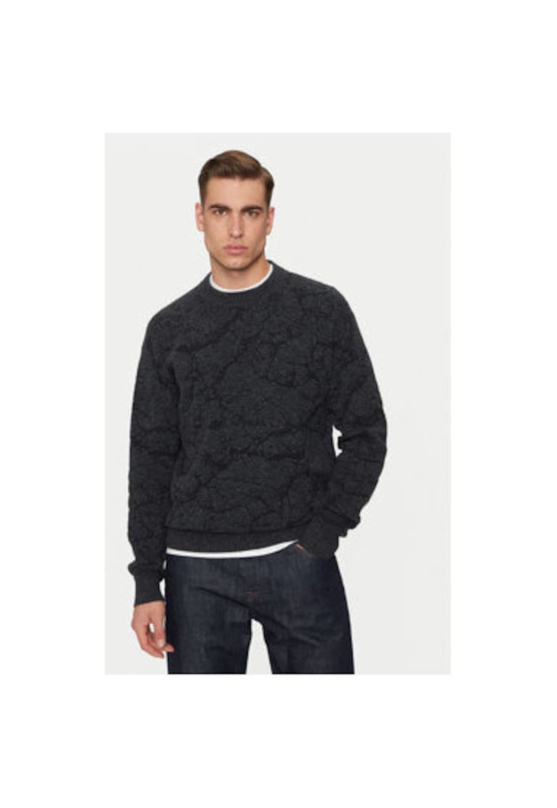 Мъжки пуловер - 304243103 - Полиамид/Вълна/Еластан - Черен - Черен BOSS