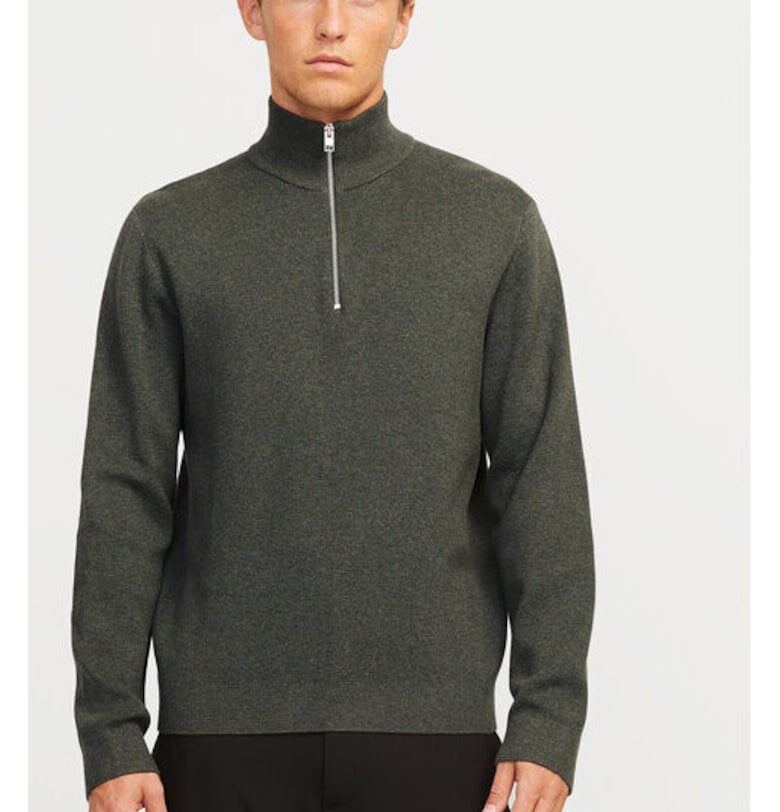 Мъжки пуловер -  304367465 - Органичен памук/Памук - Бежов - Бежов Jack and Jones