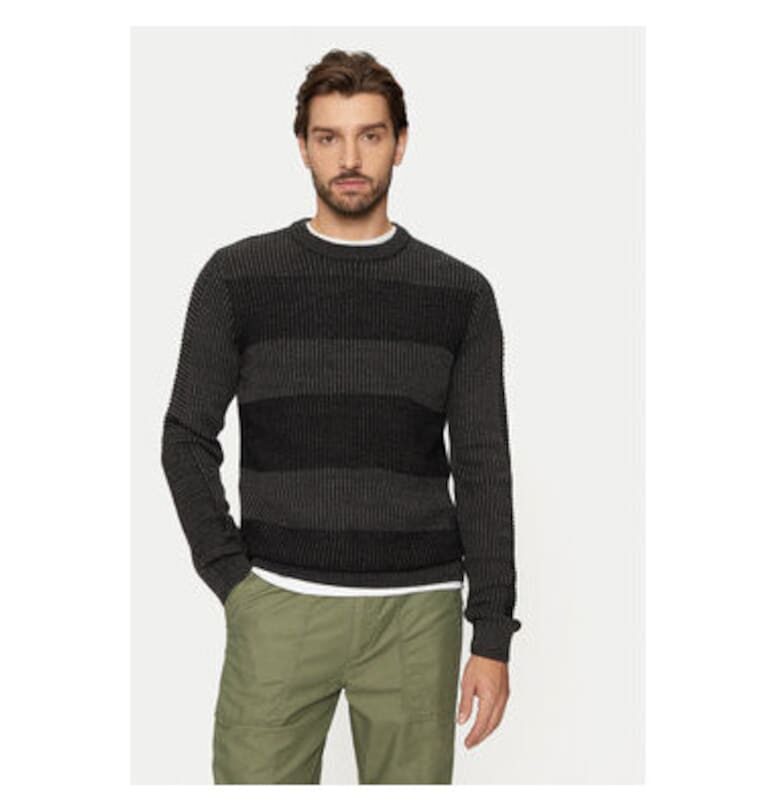 Мъжки пуловер -  304372711 - Акрил/Памук - Черен Jack and Jones