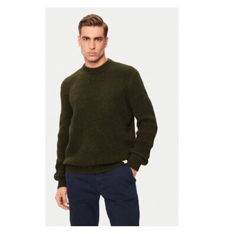 Мъжки пуловер -  304464713 - Акрил/Вълна Алпака - Зелен - Зелен Mustang