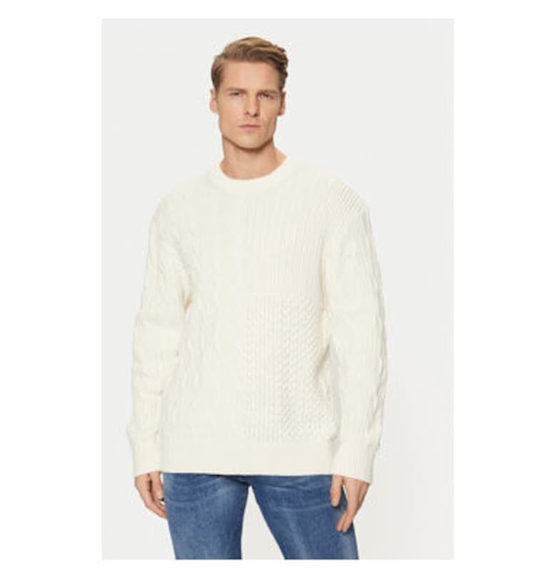 Мъжки пуловер -  304545993 - Памук/Акрил - Бежов - Бежов Tom Tailor Denim