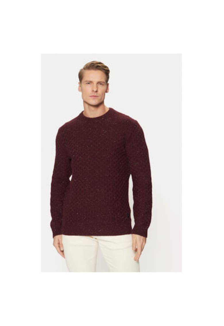 Мъжки пуловер - 304546051 - Памук/Полиестер/Полиамид - Червен Tom Tailor