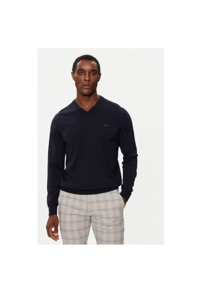 Мъжки пуловер - 304584930 - Вълнен - 45687 - Син Lacoste