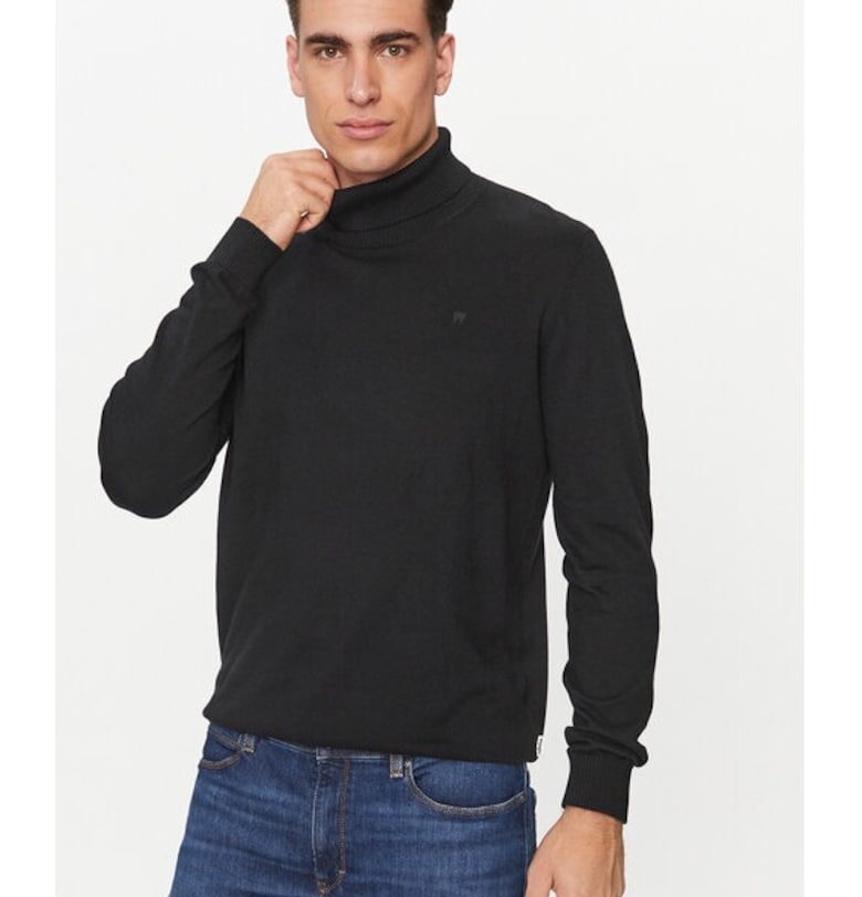 Мъжки пуловер -  85661 - памук - черен - Черен Wrangler