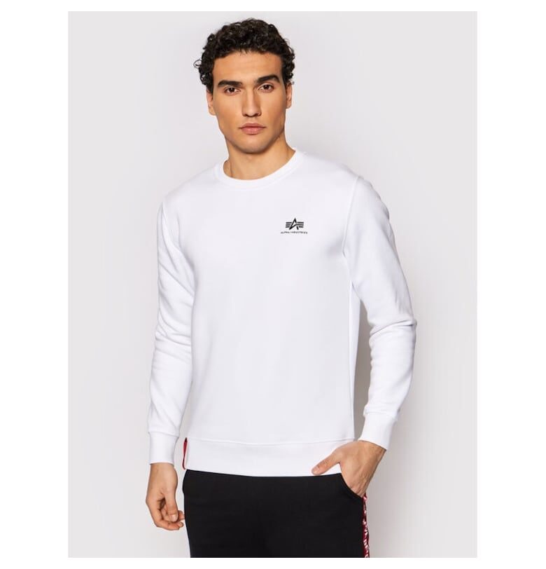 Мъжки спортен суичър -  180535 - Бял - Памук ALPHA INDUSTRIES