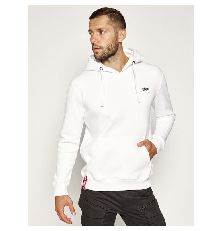 Мъжки спортен суичър -  375697 - Бял - Памук ALPHA INDUSTRIES