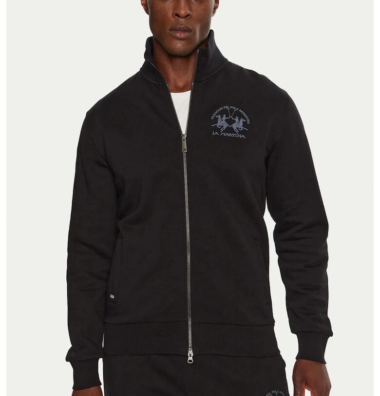 Bluza sport pentru barbati cu fermoar  ZMF301 Negru 3XL INTL - Черен LA MARTINA