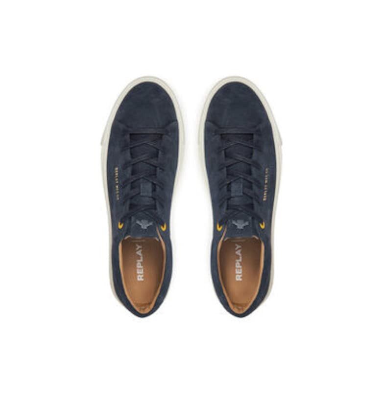 Мъжки спортни обувки - GMZ6U .000.C0001L -  Естествена кожа - Тъмносин Replay