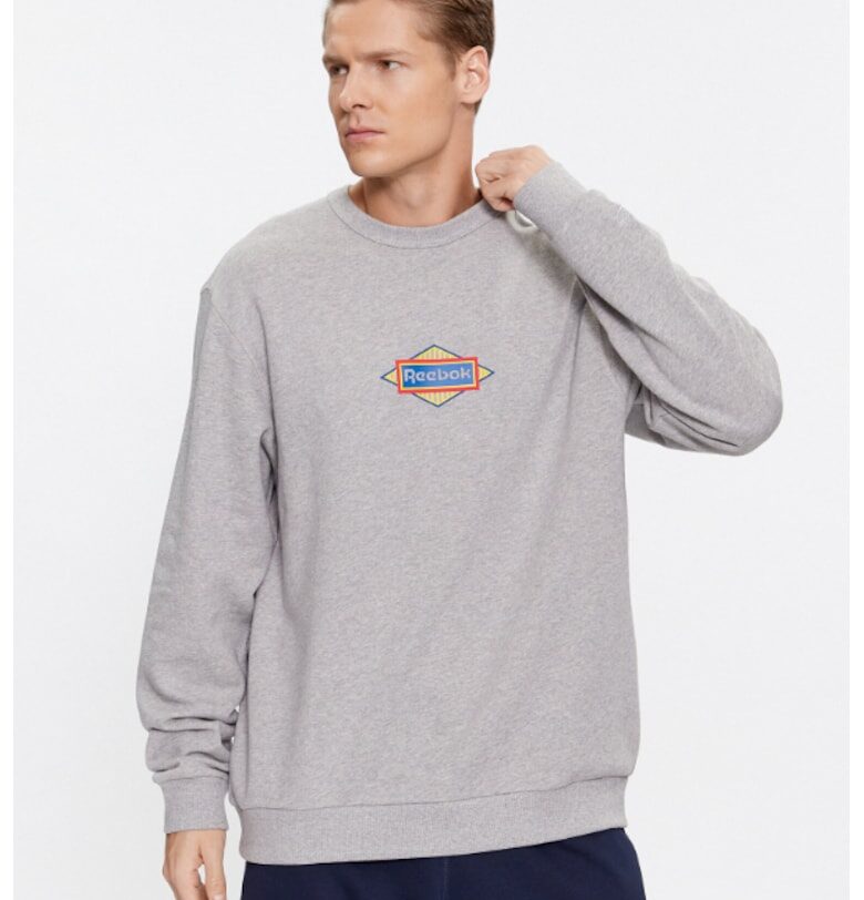 Мъжки суитшърт -  302536702 - Памук - Сив Reebok