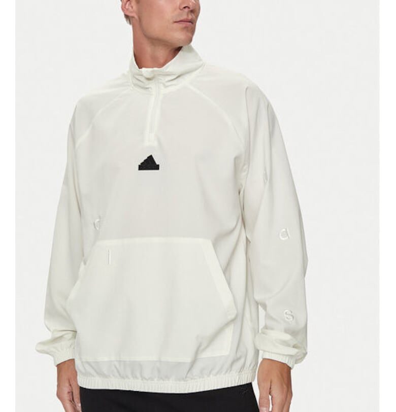 Мъжки суитшърт -  303550790 - Рециклиран полиестер - Бял - Бял adidas