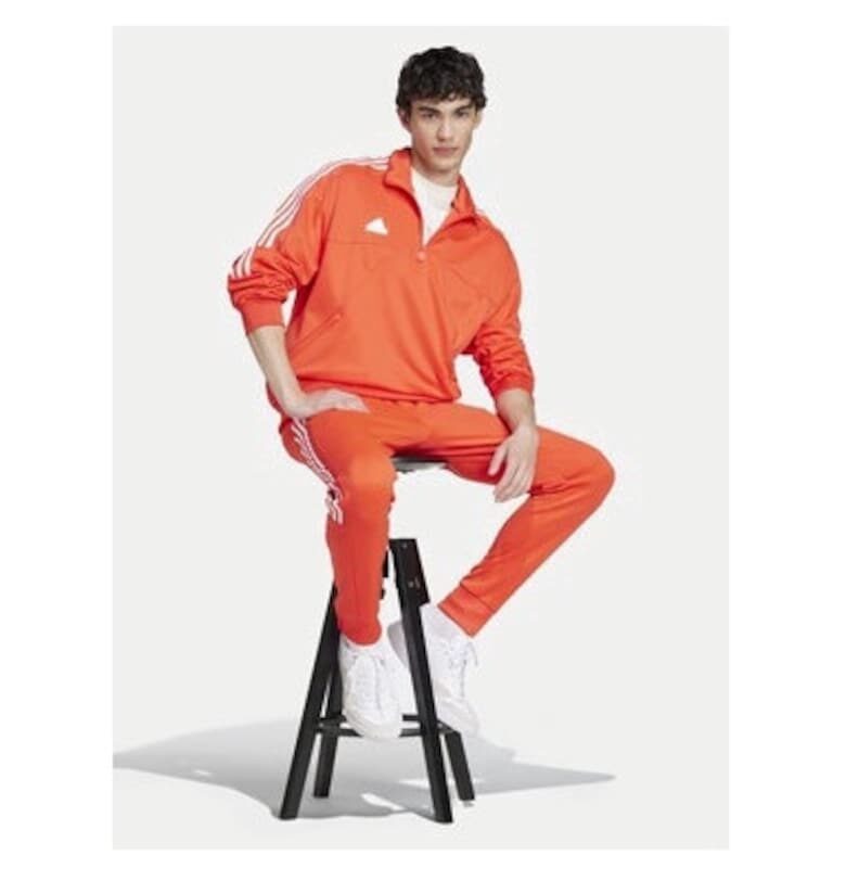 Мъжки суитшърт -  303898625 - Рециклиран полиестер/Памук - Оранжев - Оранжев adidas
