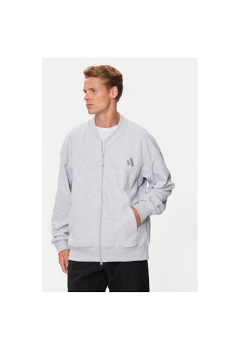 Мъжки суитшърт - 303986551 - Памук - Сив adidas