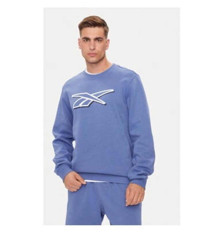 Мъжки суитшърт -  304553066 - Памук/Рециклиран полиестер - Син - Син Reebok