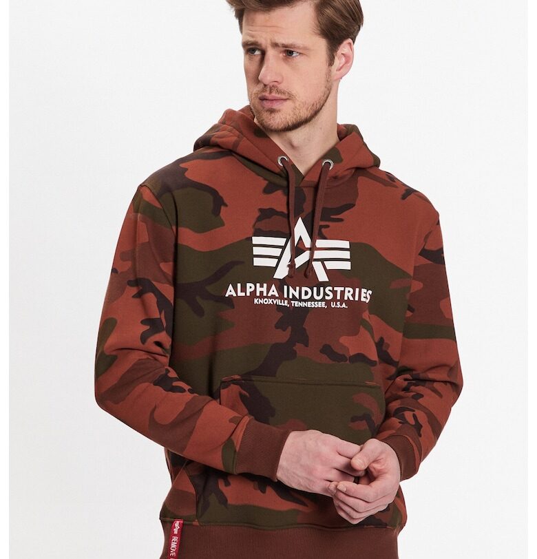 Мъжки суичър -  Памук/Полиестер - Кафяв - Кафяв ALPHA INDUSTRIES