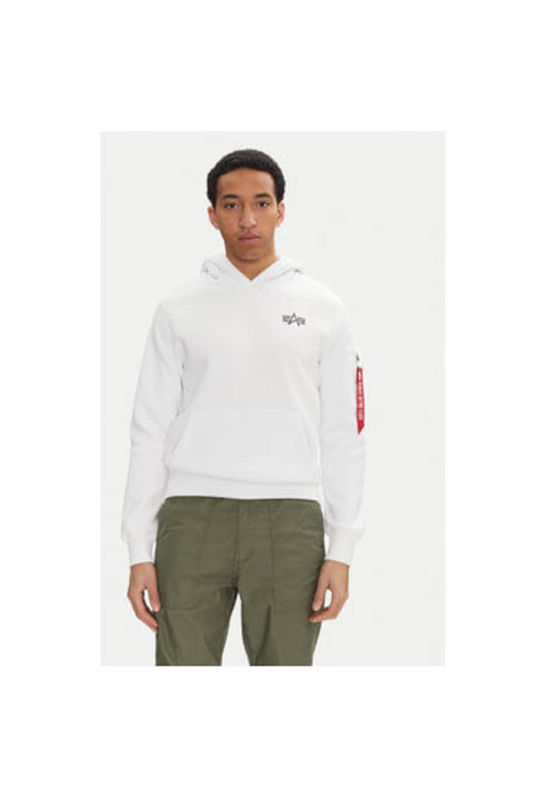 Мъжки суичър с качулка 148341 - памук/полиестер - бял - Бял ALPHA INDUSTRIES