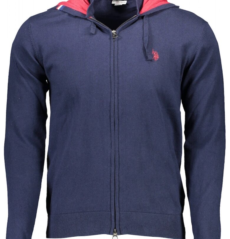 Мъжки суичър с качулка 7108 - Син US Polo Assn