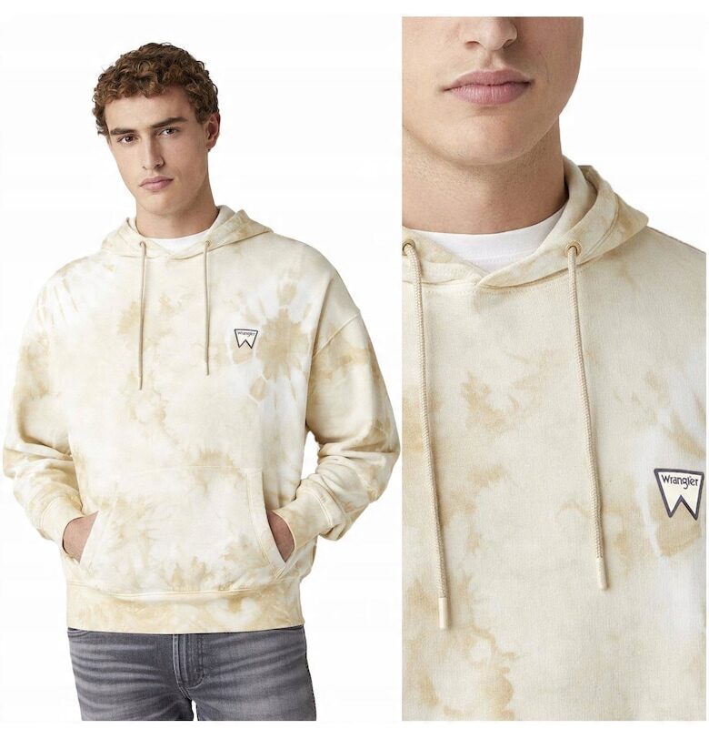 Мъжки суичър с качулка -  Суичър с качулка - M INTL - Бежов - Цвят Бежов - Състав на материала 100% Памук - Стандартна кройка - Брой джобове 2 Wrangler