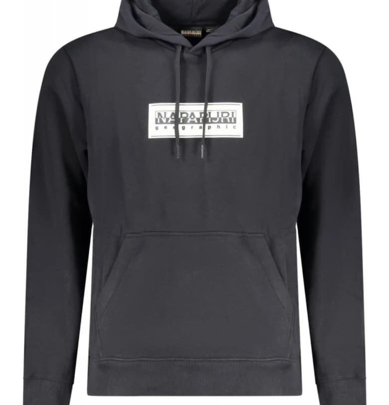 Мъжки суичър - с щампа на лого - Regular fit -  черен Napapijri