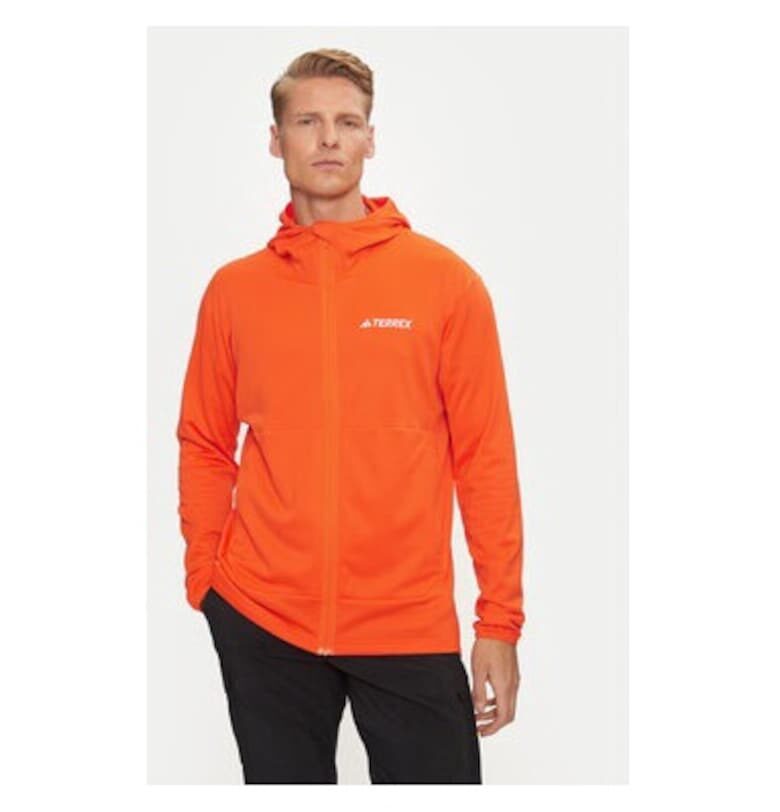 Мъжки технически суитшърт -  303973278 - Рециклиран полиестер - Оранжев - Оранжев adidas