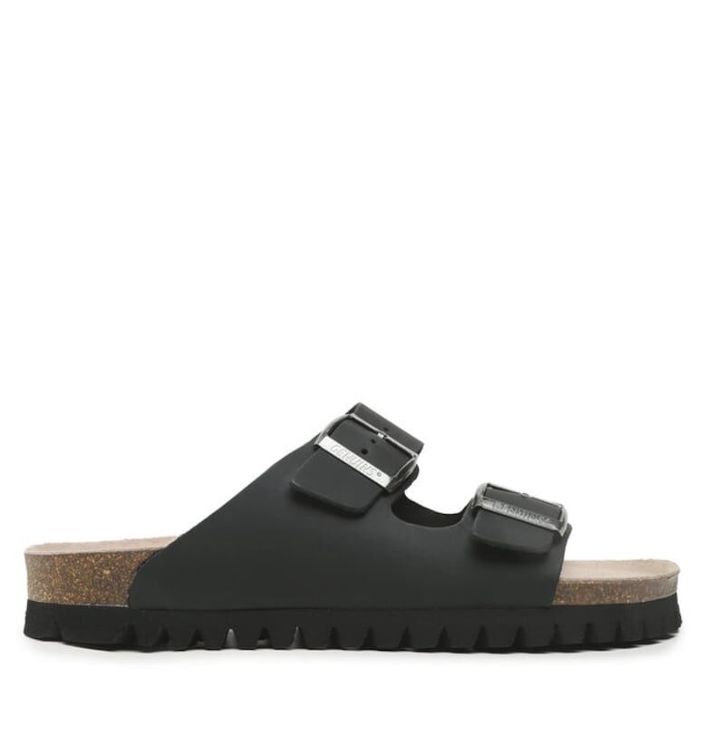 Мъжки чехли  302706891 - Естествена кожа/нубук - черни GENUINS