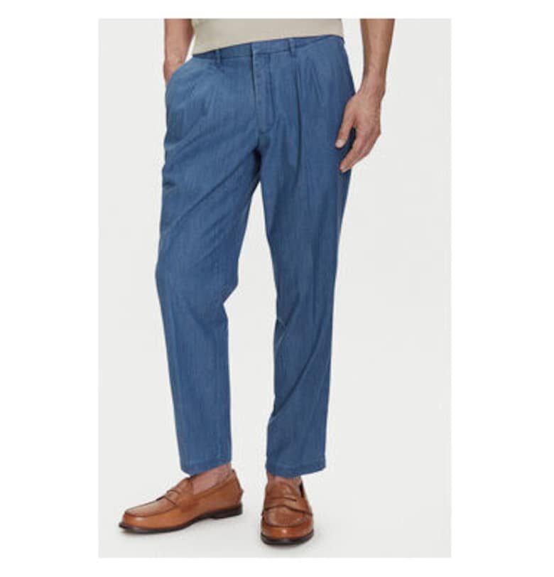 Мъжки чинос панталон  B1 19127.1366 - Памук - Син - Син Baldessarini