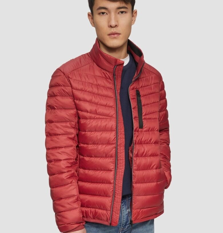 Мъжко ватирано яке без качулка - Regular fit -  Червен sOliver