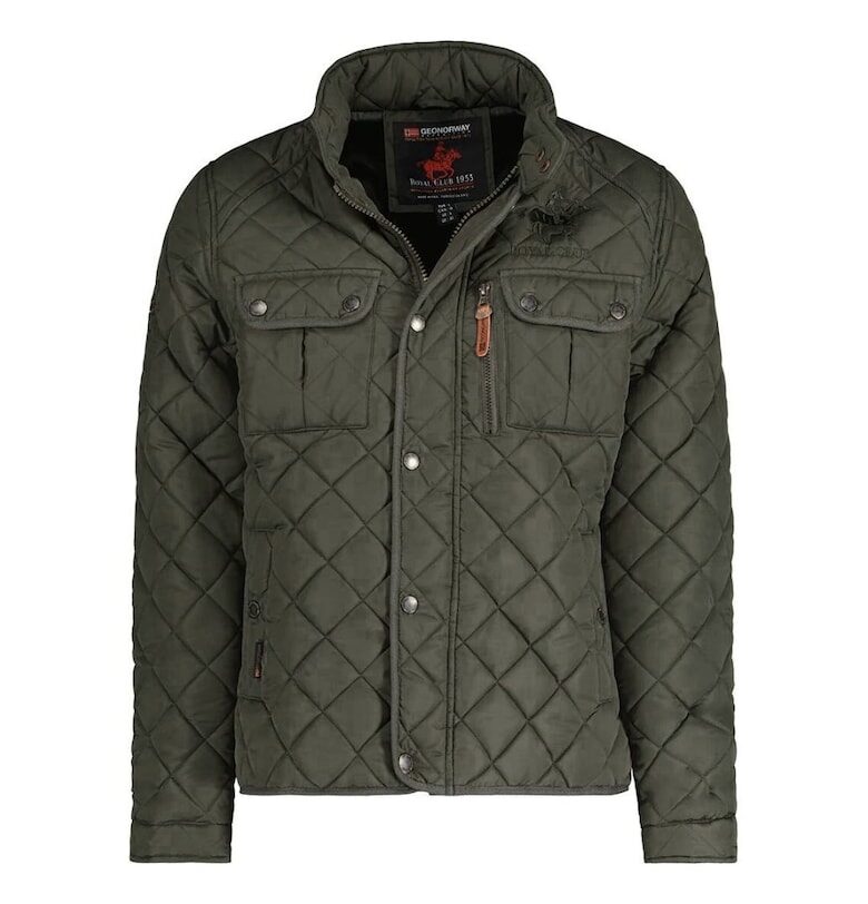 Мъжко ватирано яке  каки - 100% полиестер - висока яка - пет джоба Geo Norway