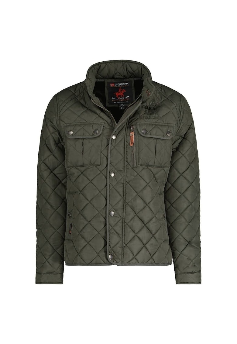 Мъжко ватирано яке каки - 100% полиестер - висока яка - пет джоба Geo Norway