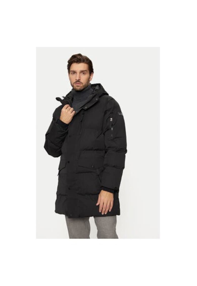 Мъжко дълго яке с качулка - водоустойчиво - стандартна кройка - Черен sOliver