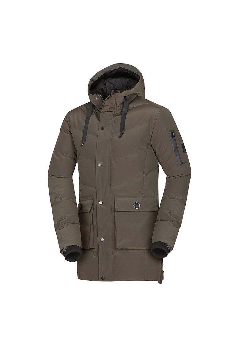 Мъжко ежедневно изолирано яке с 3D фиксирана качулка Domenico - Тъмнозелен NORTHFINDER