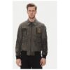 Мъжко кожено яке 251PN5047PL00300 - Естествена кожа - Сив - Сив Aeronautica Militare