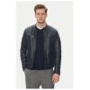 Мъжко кожено яке  ALON - Естествена кожа - Тъмносиньо - Тъмносин Serge Pariente