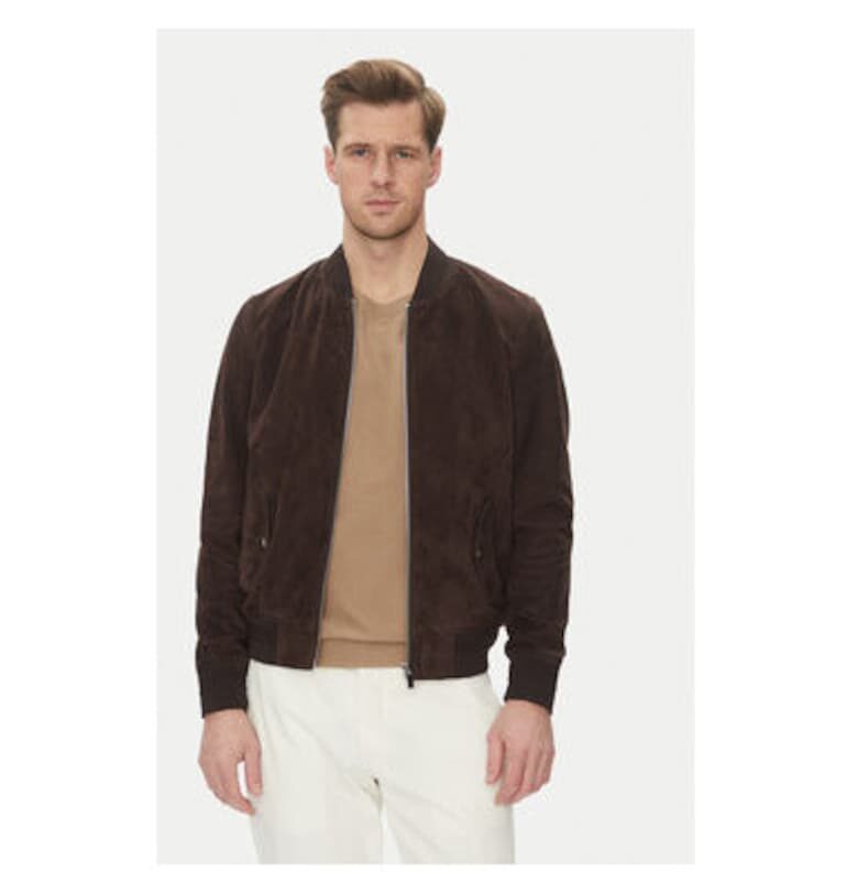 Мъжко кожено яке  M888 - Велур - Кафяв - Кафяв Serge Pariente