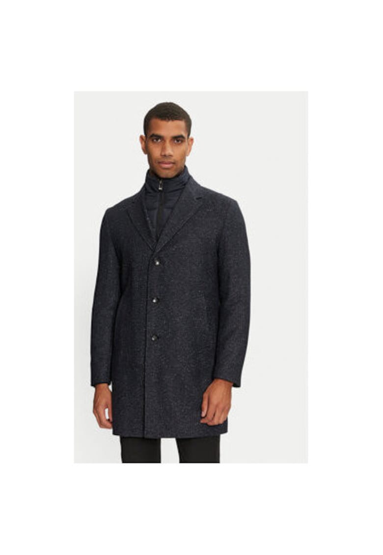 Мъжко палто - 304240683 - Вълна/Вискоза/Полиестер - Син - Син BOSS