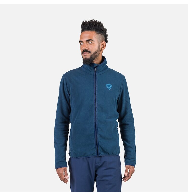Мъжко спортно яке от полар  Strawpile - с цип - тъмносиньо - Тъмносин Rossignol