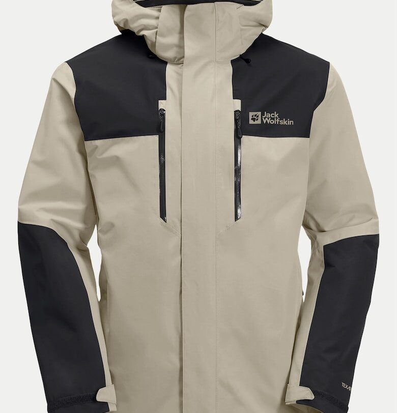 Мъжко яке -  1108373 4030 - полиестер - бежово/черно Jack Wolfskin