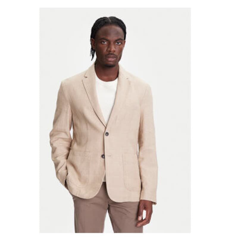 Мъжко яке  23B3UW014 - Лен/Памук - Бежов - Бежов United Colors of Benetton