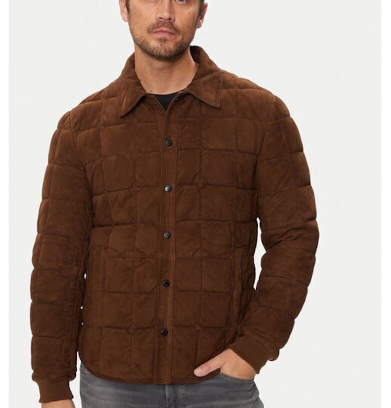 Мъжко яке -  303959524 - Велур - Кафяв - Кафяв Milestone