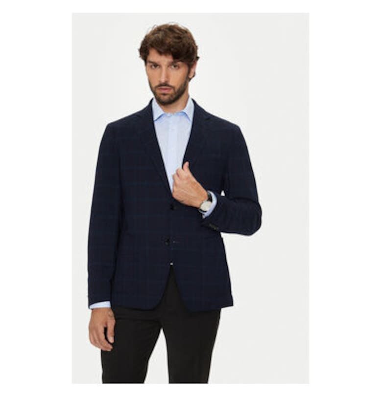 Мъжко яке -  304018657 - Вълна/Вискоза/Памук - Син - Син BOSS