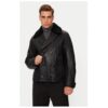 Мъжко яке - 304238284 - Естествена кожа - Черно - Черен BOSS