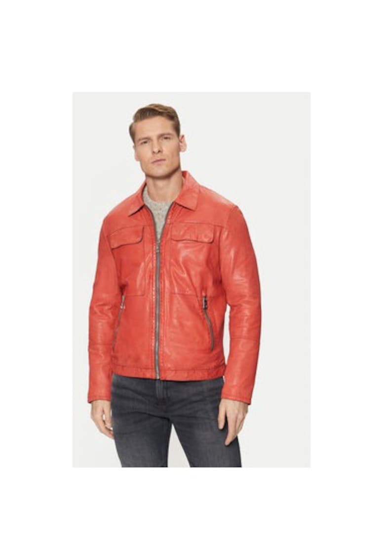 Мъжко яке - 304722677 - Естествена кожа - Черно - Черен Milestone