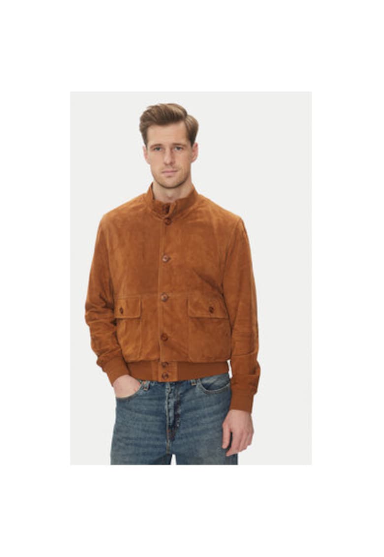 Мъжко яке STARTER VS - Естествена кожа - Кафяв - Кафяв Serge Pariente