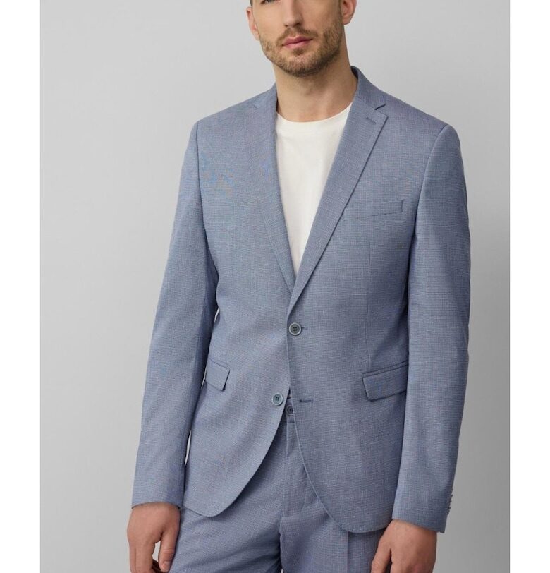 Мъжко яке с фин десен и кройка Regular Fit - Светлосин sOliver BLACK LABEL