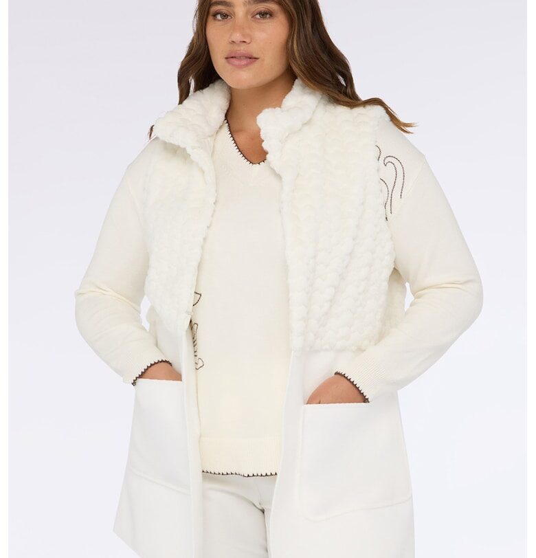 Мъйест елек с джобове - Мръснобял Fiorella Rubino