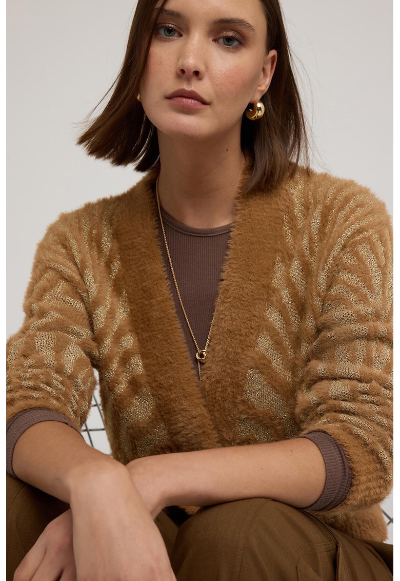 Мъхеста жилетка с животински принт - Карамел Motivi