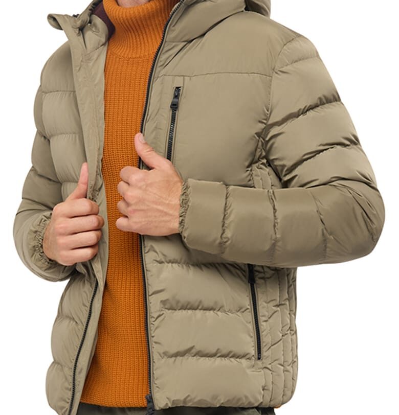 Непромокаемо зимно яке Snake с качулка - Камел Geox