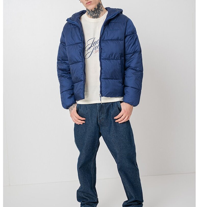 Непромокаемо зимно яке с вата - Тъмносин Jack  Jones