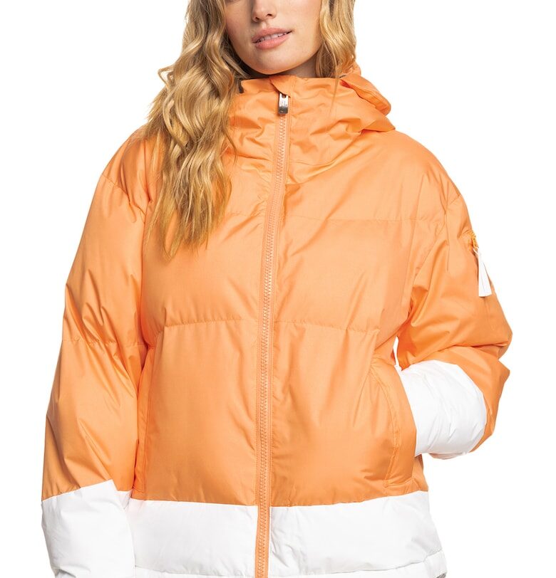 Непромокаемо ски яке Chloe с качулка и вата - Бял/Оранжев ROXY