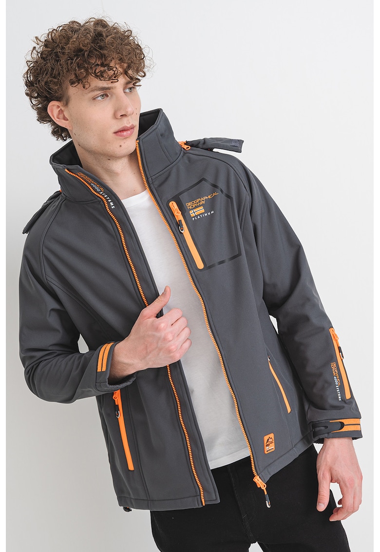Непромокаемо яке Riziere с джобове с цип - Оранжев/Tъмносив Geographical Norway